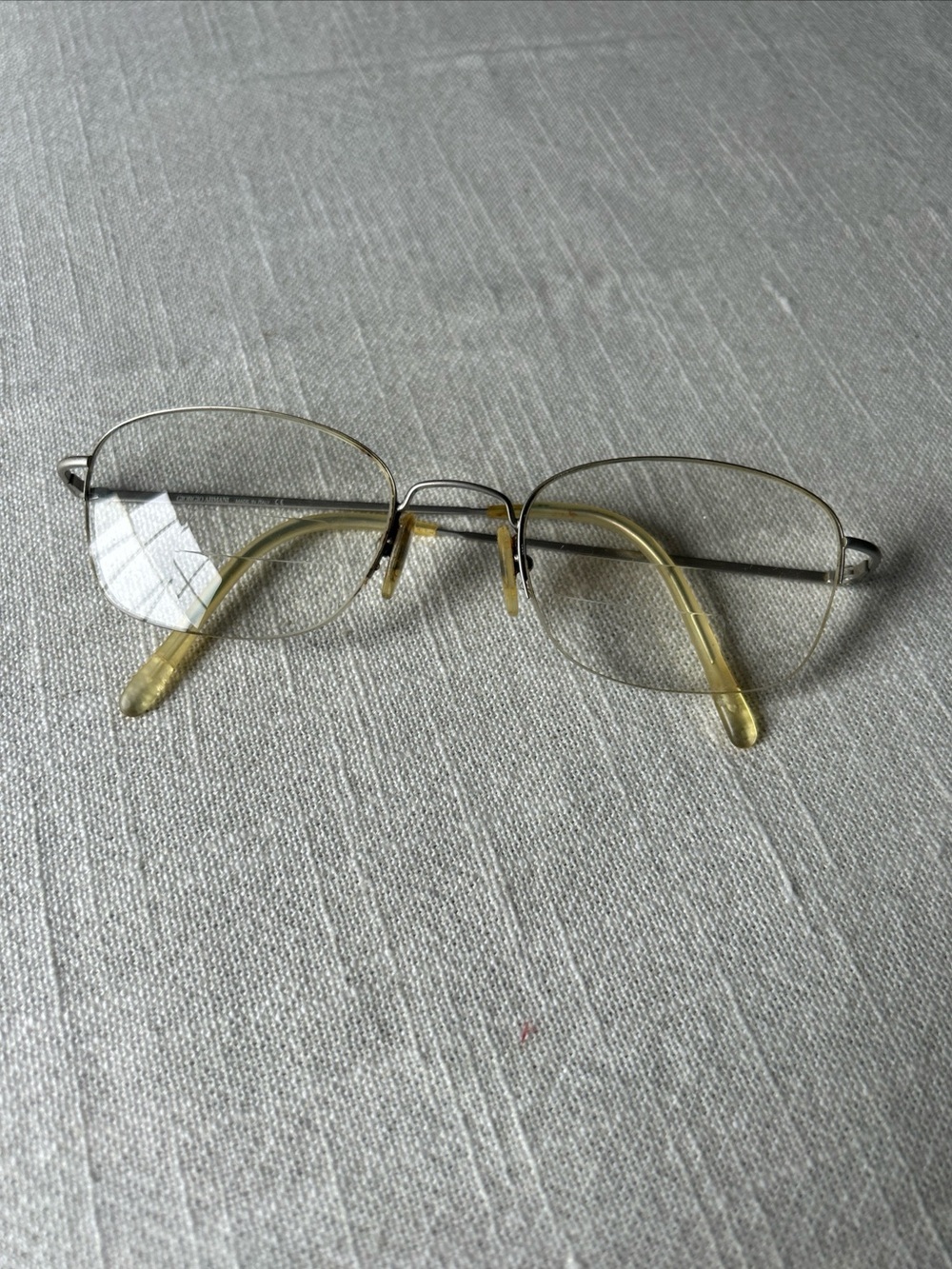 Vintage Giorgio Armani 1002 707 Matte Silver Eyeglasses Frame 51-21 135 Italy